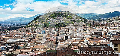 Historical center of old town Quito Stock Photo