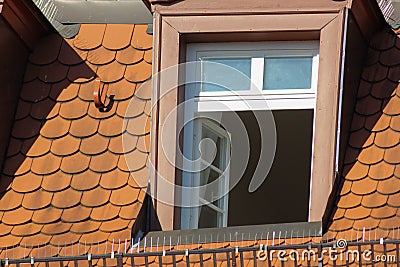 historical city schwaebisch gmuned details ornaments and facades Stock Photo