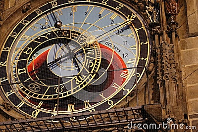 Historical clock Orloj in Prague Editorial Stock Photo