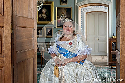 Historical cosplay. woman in the similitude of Catherine the Great, empress of Russia Stock Photo