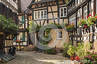 The historical Engelgasse in the old town of Gengenbach Stock Photo