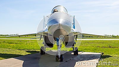 Historical exhibits of Russian military aircraft at the Kubinka airbase in the Moscow Region, Russia Editorial Stock Photo
