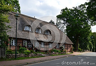 Historical Farm in the Village Egestorf, Lower Saxony Stock Photo