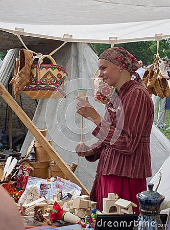Historical Festival in Moscow park Kolomenskoe. Editorial Stock Photo
