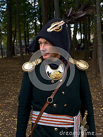 Historical festival. Officer of Russain army at War of 1812 Editorial Stock Photo