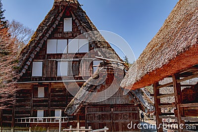 Tradition Japanese thatched homes in Shirakawago Stock Photo