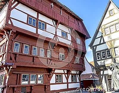 Historical house at Market square in Bad Saulgau, spa town on the Upper Swabian Baroque Street, Germany Stock Photo