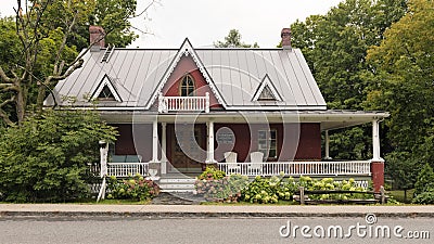 Historical house on Rue Laurier in Victoriaville, Quebec, Canada Editorial Stock Photo