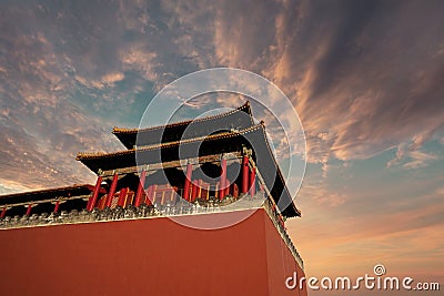 Historical imperial palace with twilight sky Stock Photo