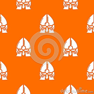 Historical knight helmet pattern vector orange Vector Illustration