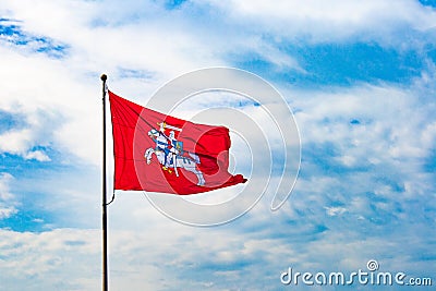 Historical Lithuanian flag, Vytis Stock Photo