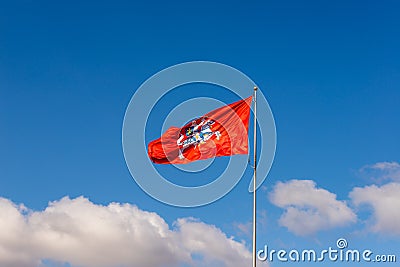 Historical Lithuanian red flag Stock Photo