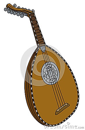 Historical lute Vector Illustration