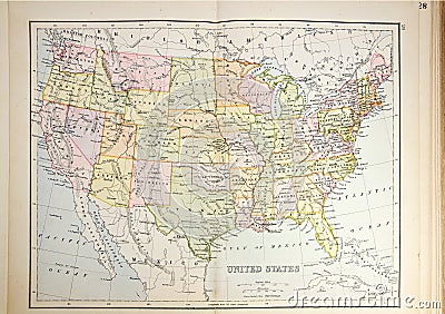 Historical map of USA Stock Photo