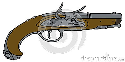 Historical matchlock pistol Vector Illustration