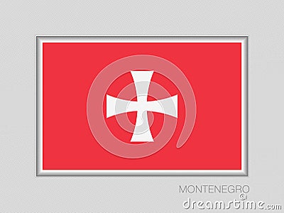 Historical Montenegrin Flag. National Ensign Aspect Ratio 2 to 3 Vector Illustration