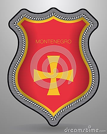 Historical Montenegrin Flag. Vector Badge and Icon Vector Illustration