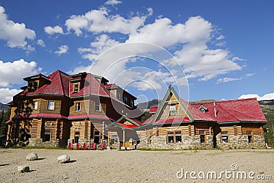 Historical Num-Ti-Jah Lodge near Bow Lake in Banff National Park, Canada Editorial Stock Photo