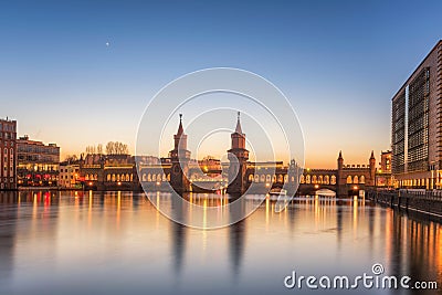 Oberbaum Bridge River Spree Berlin Editorial Stock Photo