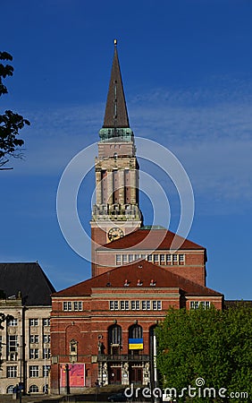 Historical Opera House and Town Hall in Kiel, the Capital City of Schleswig - Holstein Stock Photo