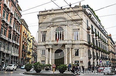 Historical Palazzo Doria d'Angri, in Toledo street in Naples, Italy. Editorial Stock Photo