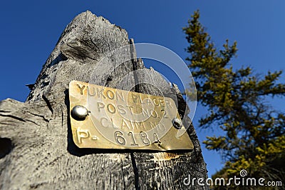 A Historical Placer Gold Mine Stake Stock Photo