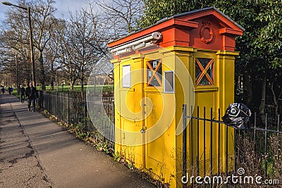 Historical police call box in Edinburgh Editorial Stock Photo