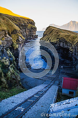 GjÃ³gv village, Faroe Islands Stock Photo