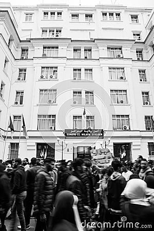 Historical protests in Algeria for changement Editorial Stock Photo