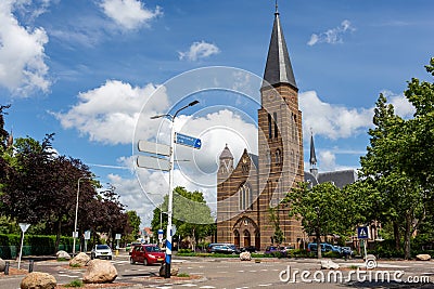 The historical Roman Catholic Sint-Pancratius church in Sassenheim Stock Photo