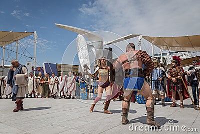 Historical Roman Group at Expo 2015 in Milan, Italy Editorial Stock Photo