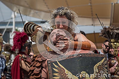 Historical Roman Group at Expo 2015 in Milan, Italy Editorial Stock Photo