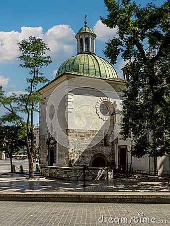 Historical Saint Adalbert Church, Krakow, Poland Stock Photo