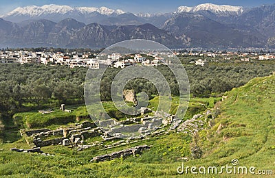 Historical Sparta city in Greece Stock Photo