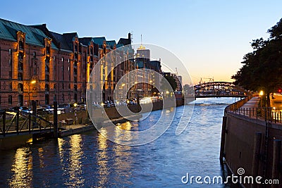 Historical speicherstadt in hamburg Stock Photo