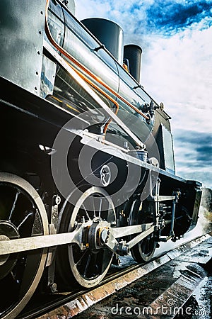 Historical steam engine train Stock Photo