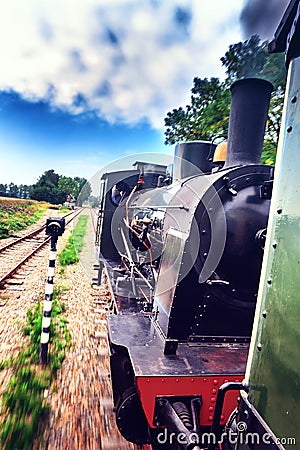 Historical steam engine train Stock Photo