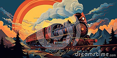 Historical steam train, a train that is powered by a steam engine Stock Photo