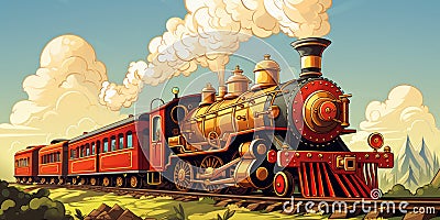 Historical steam train, a train that is powered by a steam engine Stock Photo