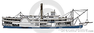 Historical steamboat Vector Illustration