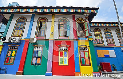 Historical Tan Teng Niah Residence with vivid colour Stock Photo