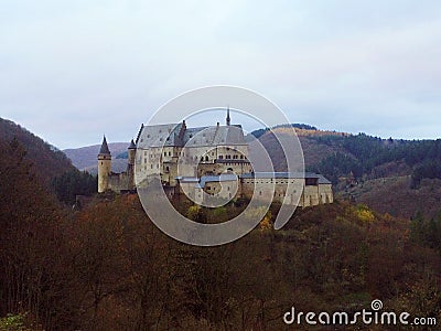 Historical Vianden Castle in Luxembourg Stock Photo