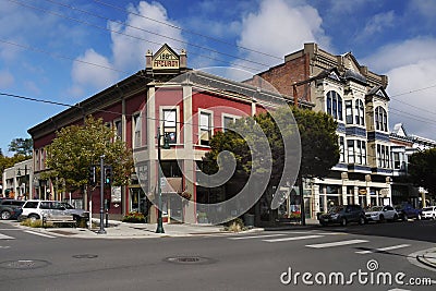 Historical Victorian Buildings, Port Townsend, Washington, USA Editorial Stock Photo