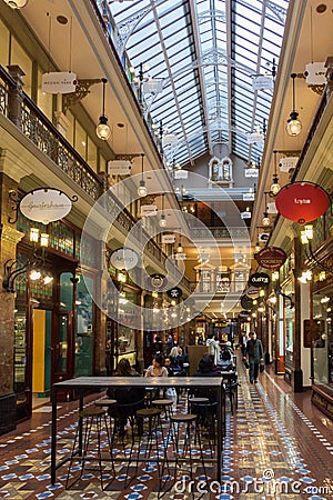 The historical Victorian Strand shopping arcade, Sydney, Australia Editorial Stock Photo