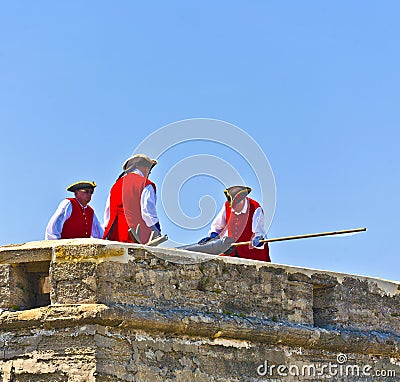 Historical weapons demonstration Editorial Stock Photo