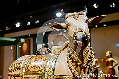 Nandi Wooden Statue Stock Photo