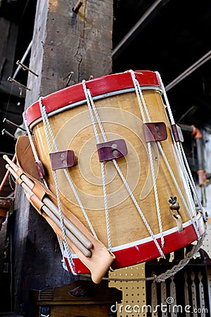 Historically Accurate Revolutionary Snare Drum Stock Photo