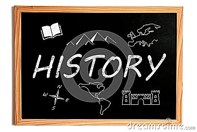 History Chalkboard Stock Photo