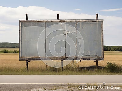 History in the cracks: an abandoned sign on a given road Stock Photo