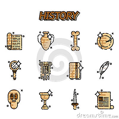 History and culture icons Vector Illustration